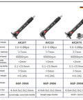 Ditch the tedious hand filing with this Mini Pneumatic Chamfering Tool specifications including model AX207, AX210, and AX207S.