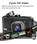 3 Inch 1080P High Definition Dash Cam For Cars With 24 Hour Recording And 170 Degree Wide Angle View Crystal Clear Night Vision