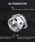 Diagram of Chrome Replacement Alternator For Chevy Big Block And Small Block V8 105 Amp 1 Wire High Output RA00114 12 Volt.