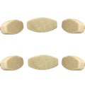 Set Of Six Top Notch Beige Travertine Marble Door Knobs And Round Cabinet Pulls For Kitchen Drawers Pantry Cupboards With Quick Swap Screws For A Totally Smooth Room Refresh Today - Close-up view of six beige marble cabinet knobs.