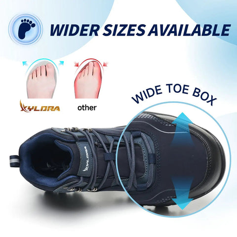 Hardcore Waterproof Steel Toe Work Boots For Men Featuring Wide Fit Heavy Duty Slip Resistant Treads And Ultra Lightweight Composite Safety Design With Killer Arch Support A Streamlined Urban Look And Zero Hassle Daily Grind Protection