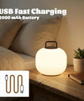 Cordless RGBW LED Table Lamp With Remote Control on bedside table, USB charging, portable outdoor lantern, mood light ambiance