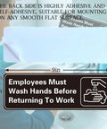 Five Pack Hand Wash Signs 9 By 3 Inch Waterproof Acrylic Signs With Symbols Self Adhesive next to sink setup for restaurants