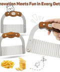 ZLemma bear-shaped crinkle cutter for kids with rosewood handle and Japanese 420J2 stainless steel blade (set of three)