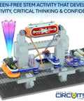 BRIC Structures Electronics Exploration Kit For Kids 8 Plus With 140 Plus BRICs, 20+ Projects, circuitry on display