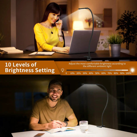 LED Desk Lamp With Clamp For Home Office 77 LEDs 3 Color Modes illuminating workspaces with flexible gooseneck for reading and study