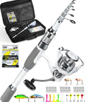 Telescopic Fishing Rod And Reel Combo With Bag, Carbon Fiber 30 Ton Rod, 6 Lb Drag, Ceramic Guides, EVA Handle, 1.8m