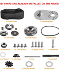 Torque Converter Kit for Go Karts 212cc 30 Series 6.5 HP Mini Bike Replacement Clutch Set with hardware parts displayed