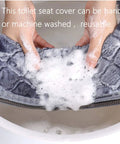 Hands washing Soft Toilet Seat Cushion Cover Pad For Bathroom, Washable And Durable, Waterproof PU Backing in gray