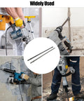Workers using Pneumatic Cold Chisel Set With Flat And Point Chisels For Concrete And Tile, compatible with air hammer.