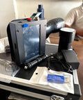 Hella Portable Handheld Inkjet Printer With Rechargeable Battery Tough Carry Case And Instant Print Setup for quick job site use, showing printer, charger, and accessories.