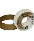 Gold Maximum Density PTFE Thread Seal Tape for Plumbing Half Inch By Fifteen Yards Pro Grade visible on dispenser