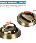 Slick Brushed Bronze Recessed Pull Handles for Sliding Doors and Cabinet Drawers Rock Solid Hidden Cup Knobs with Quick Install Screws Heavy Duty Furniture Hardware Killer Finish, featuring 180 and 360 degree pull-out design.