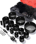 Go-To Heavy Duty Bi-Metal Hole Saw Kit 21-Piece With 14 HSS Blades, 2 Arbors, 4 Pilot Bits, Hex Key And Storage Case