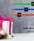 100 Pack Self Adhesive Cable Clips Heavy Duty Black Plastic Cord Management Brackets secure colorful cables to smooth wall.