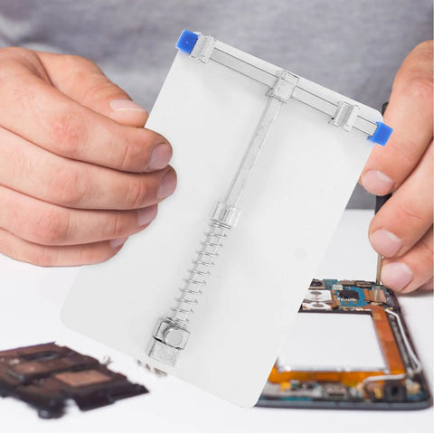 Universal Circuit Board Repair Fixture Tool Pro Grade Gear for Soldering and Phone Motherboard Holding in action