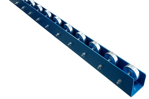 Rock Solid Galvanized Steel Conveyor Skate Wheel Flow Rail With Industrial Wheels For Shop Tables And Material Moves Smooth Glide Track Handles Up To 1000 Pounds Zero Fuss