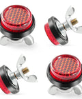 4Pack Reflective Red License Plate Screws With Nuts Springs And Washers High Visibility Fasteners for cars displayed
