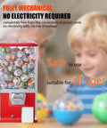 Coin Operated Vending Machine For Capsule Toys, Candy, And Bubble Gum, Holds 200 Balls, Gashapon Style, red design