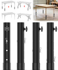 Heavy Duty Carbon Steel Table Leg Extenders Deliver Top Shelf Support For A Quick No Sweat Desk Lift That Kills Back Pain Cold With Simple Height Adjustments Up To Five Point Eight Inches Four Pack, showcasing adjustable extenders for tables.