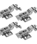 4 Pack Aluminum Frame Cabinet Hinges In Black Finish With Hydraulic Soft Close And Stainless Steel Silent Kitchen Door Hinges