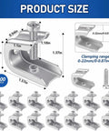 Built Tough Heavy Duty Steel Beam Clamps 100 Pack Zinc Plated C Clip Fasteners with size and clamping range details.