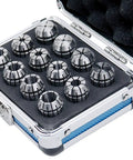 12 Piece ER 20 Collet Set With Sizes From 1/16 Inch To 1/2 Inch In A Tough Aluminum Box, Precision Machining For Tight Grips
