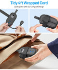 Ultra Portable Travel Power Strip With USB Ports And 4ft Extension Cord, 2 Outlets And 3 USB Ports, compact design shown in bag