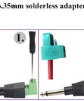 Pro Audio Gear 6.35mm TS Mono Male To 2 Pin Female Screw Terminal Block Connector Pluggable Wire Solderless Adapter steps