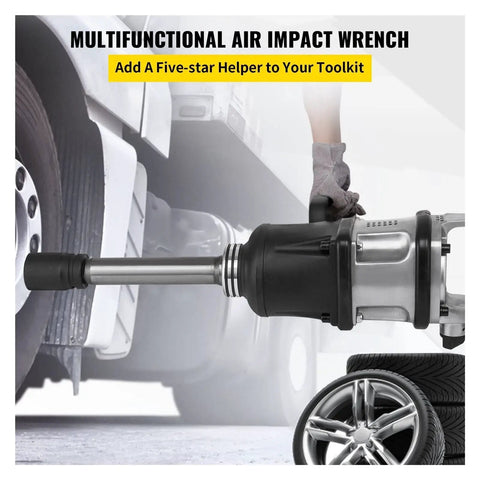 Heavy Duty Pneumatic Impact Wrench Featuring Long Nose Twin Hammer Setup With One Inch Drive Built Tough For Truck Tire Service And Crushes Nuts Like Butter