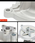 Engine Water Pump Replacement For 6.7L V8 Diesel Ford F250 F350 F450 Super Duty assembly close-up view of aluminum housing and steel impeller.