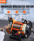 Bench Top Buffer Polisher And Grinder For Metal Jewelry Wood Jade Plastic And Silver DIY Projects With 3590 RPM Pro Grade Three Polishing Wheels Wool Wheel And Abrasive Fiber Wheel Brushless Motor For Low Noise And Maintenance Free Performance showing sparks in use.