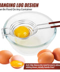 Egg Separator Spiral Tool For Yolk And White Kitchen Hack Stainless Steel Dishwasher Safe Extra Long Handle in use over bowl