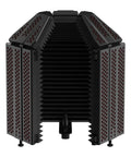 Front view of Microphone Isolation Shield With High Density Foam Panels, Five Panel Foldable Soundproof Cover For Condenser Mics To Filter Vocals