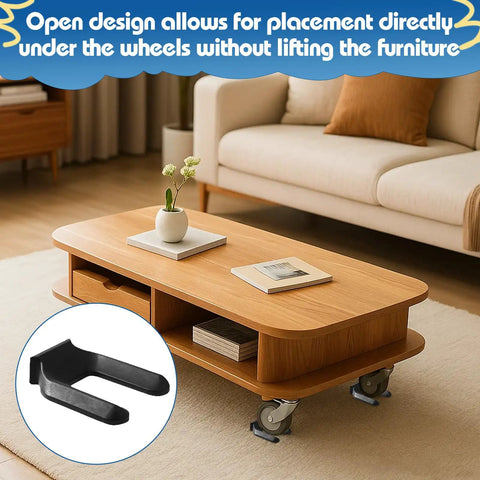Six Pack Wheel Stopper Cups For 50mm Casters No Slip Floor Protectors for rolling furniture on hardwood or carpet