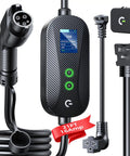 Portable J1772 EV Charger For All J1772 EVs And PHEVs Level 1 And 2 With 8-16A Adjustable Current Timer Smart Display 21ft Cable