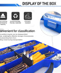 550 Piece Drywall Screws And Anchors Kit With Eight Size Options for Beefy Home Repairs and Picture Hanging, organized in box