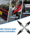 Spike License Plate Screws Fasteners 4 Piece Kit For Cars Trucks And Motorcycles Black Durable Rustproof Weatherproof