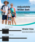 Family wearing IPX8 Waterproof Fanny Pack Duo Dry Bag For Beach Trips And Water Activities on beach
