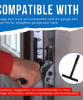 Person using Beefy Garage Door Track Anvil Hammering Block For 2 Inch Tracks Perfect For Straightening Damaged Garage Door Rails Durable Black One Piece Tool For Quick DIY Repairs