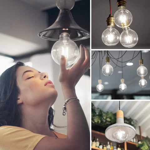 G25 Led Globe Bulbs 60W Equivalent Daylight 4000K 750LM Non Dimmable Glass Edison Style For Bathroom Vanity Mirror And Makeup Light