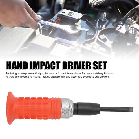Half Inch Drive Hand Impact Driver Set Metal For Loosening Frozen Bolts And Stubborn Fasteners With A Rugged Impact Handle on engine