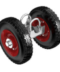 Heavy Duty Steel Gate Wheel With 8 Inch Rubber Rolling Carrier for Driveway Gates Fences and Metal Tube Gates side view