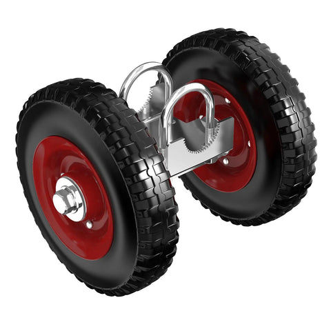 Heavy Duty Steel Gate Wheel With 8 Inch Rubber Rolling Carrier for Driveway Gates Fences and Metal Tube Gates side view