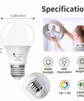 Six Pack A19 LED Light Bulbs With E26 Base 60 Watt Equivalent Daylight 5000K 9 Watts 800 Lumens Non Dimmable Long Life Up To 15000 Hours Ideal For Bedroom And Living Room Energy Saving Household Lighting