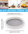 10 Inch Lazy Susan Turntable Pantry Organizer Set With Non Slip Fridge Spice Rack Spin Tray 2 Pack For Cabinets Pantries And Tables Smooth 360 Degree Rotation BPA Free And Durable Kitchen Storage showing dimensions and uses