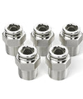 Premium 304 Stainless Steel Push To Connect Fittings, Male Straight Three Eighths Inch Tube OD To One Half Inch NPT Thread, 5-pack