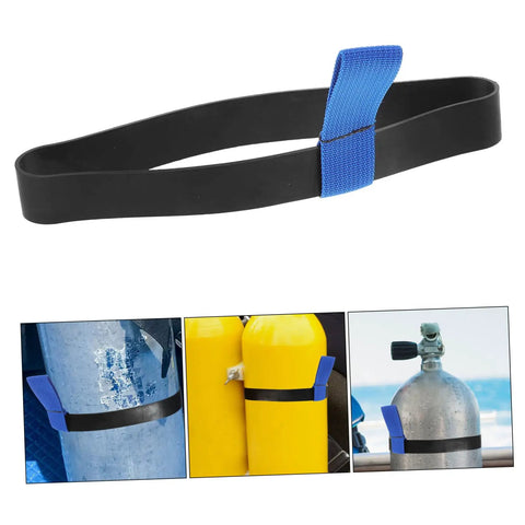 Scuba Tank Strap Harness For Easy Gear Attachment And Secure Tank Setup With A Modern Look, shown with cylinders