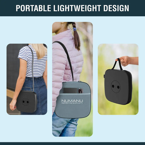 Portable Square Upgraded Dope Collapsible Stool With 3 In 1 Cushioned Carry Bag shown being carried by a person