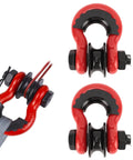 34 Inch Heavy Duty Off Road Recovery Shackle With Pulley 2 Pack, 18 Ton Load Capacity, Carbon Steel With Rubber Coating, Winch Shackle
